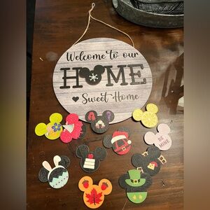 Disney Welcome Home Sign with Colorful Accents